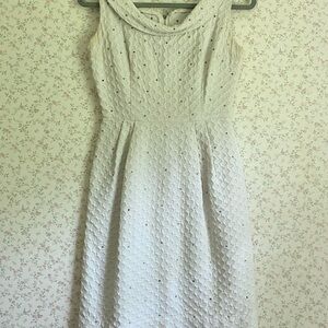Vintage 1950s White Mini Dress with Beads